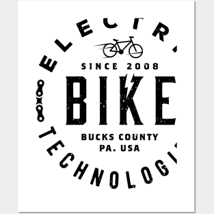 Electric Bike Tech - Black Rustic Posters and Art